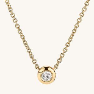 Mejuri 14k solid gold and diamond necklace